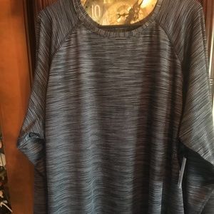 Tek Gear Womens 3X Long Sleeve Black Stripped Work Out Top